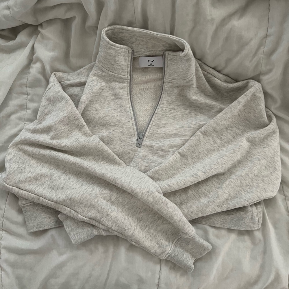 Half zip cropped sweatshirt